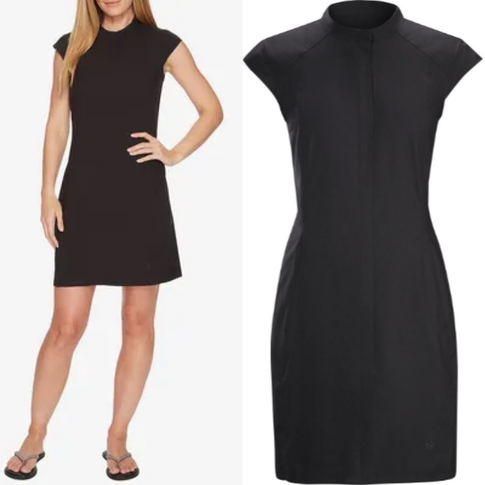 Arc'teryx Cala Dress Quick Dry Large L Black Cap Sleeve